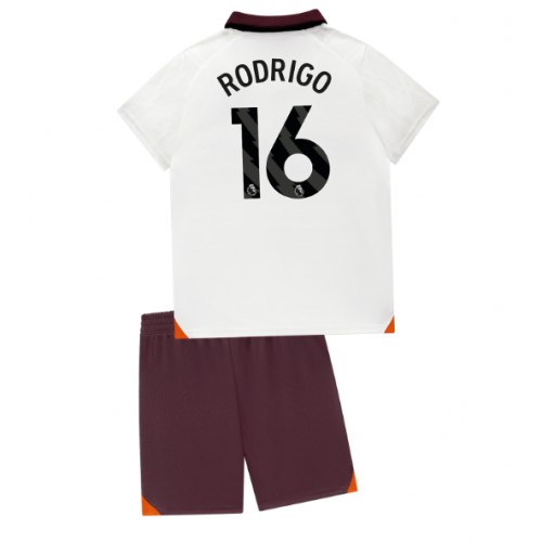 Echipament fotbal Manchester City Rodri Hernandez #16 Tricou Deplasare 2023-24 pentru copii maneca scurta (+ Pantaloni scurti)